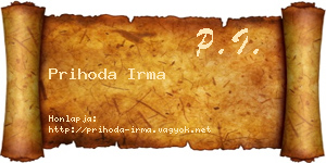 Prihoda Irma névjegykártya
