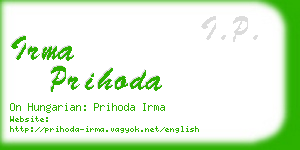 irma prihoda business card